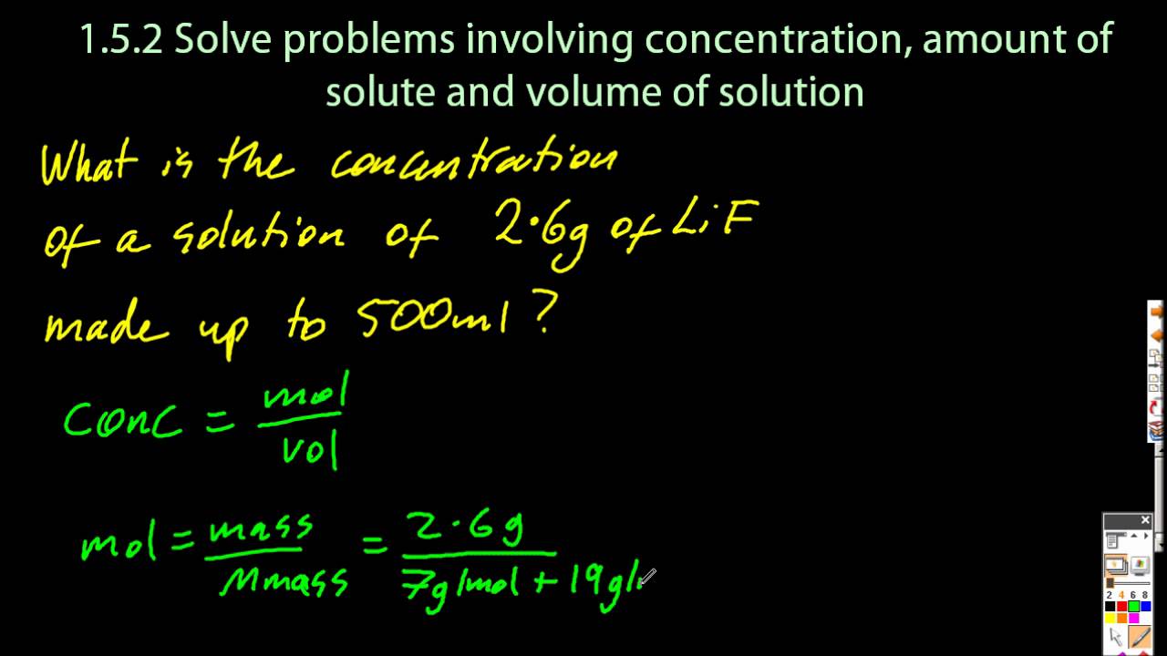 1.3 Solve Problems Using Concentration, Amount of Solute ...