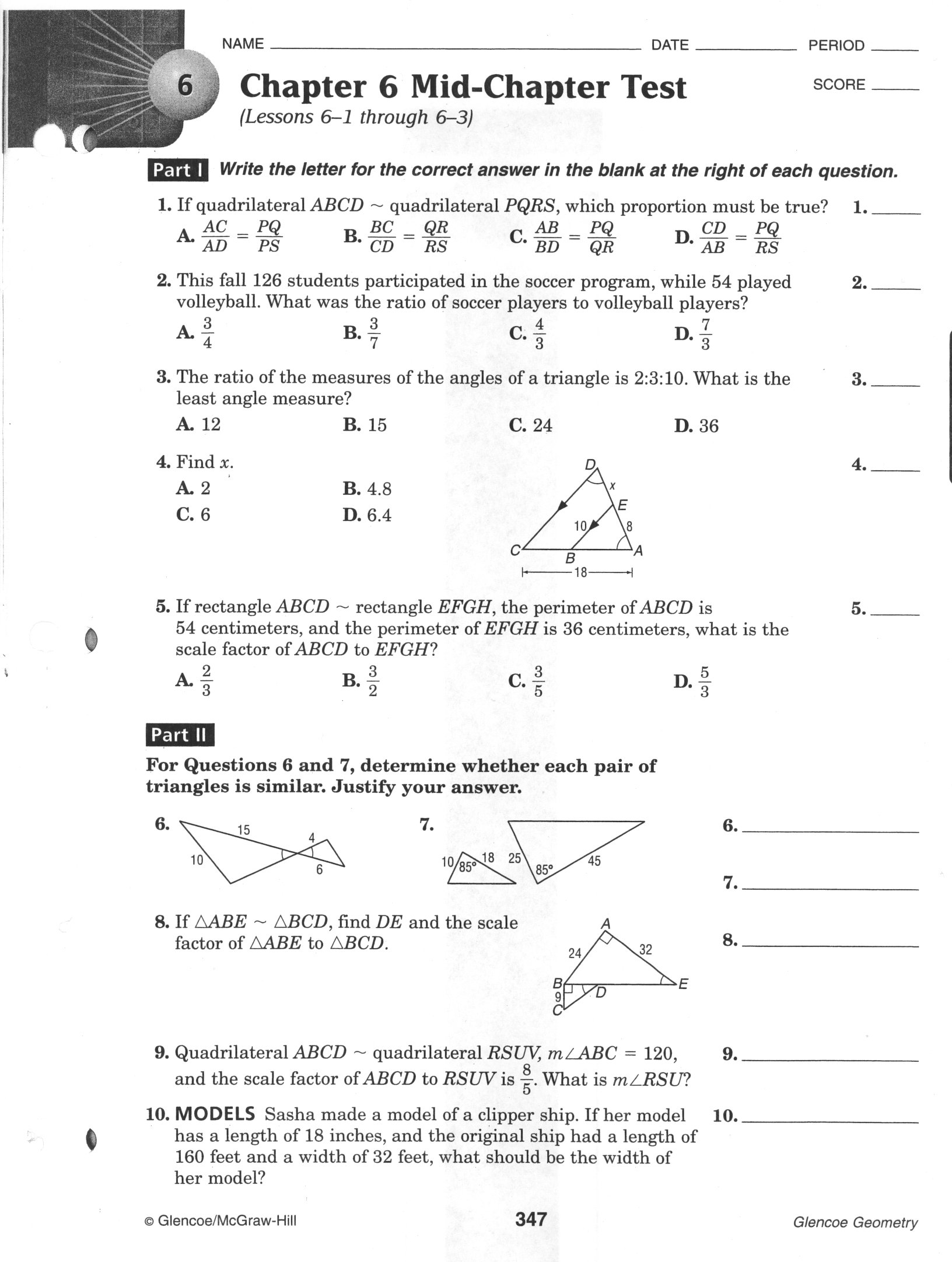 15 Best Images of Glencoe Algebra 2 Worksheet Answers ...