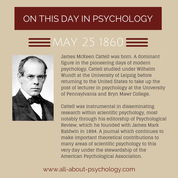 25th May 1860. James McKeen Cattell was born. A dominant figure in the ...