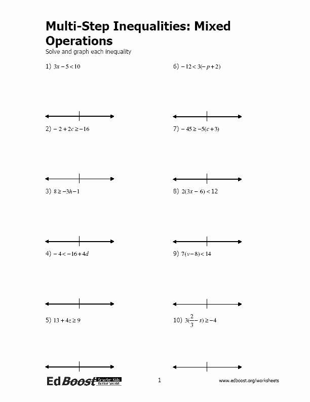 50 solving Two Step Inequalities Worksheet