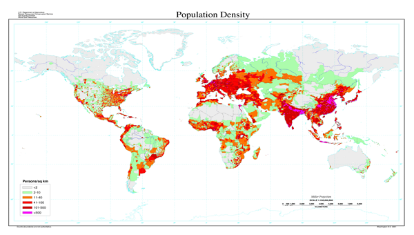 A human population map.