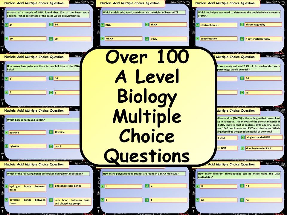 Â£1 ONLY: Over 100 A Level Biology Multiple Choice ...
