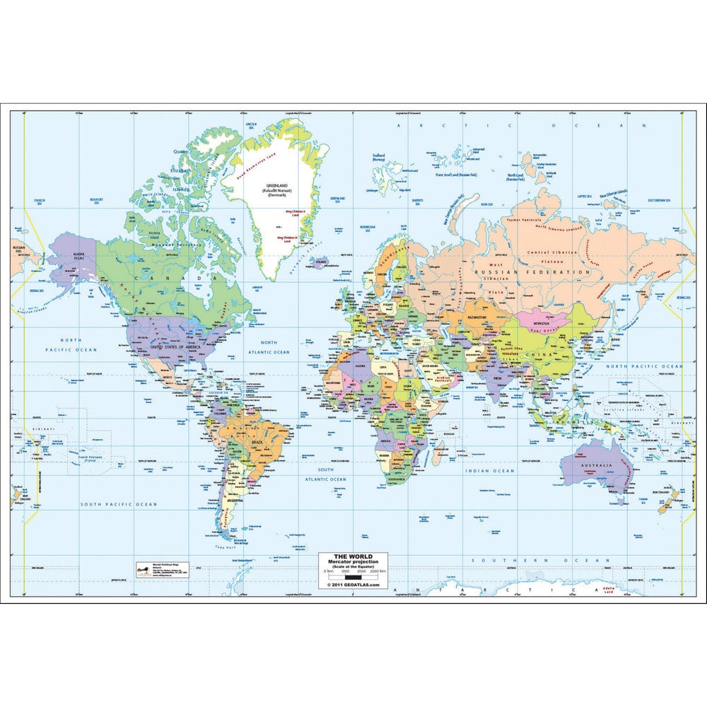 A1 Political World Map
