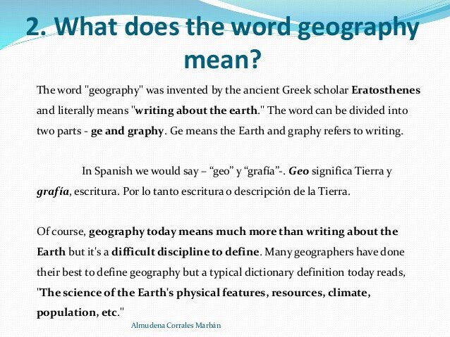 An overview of geography