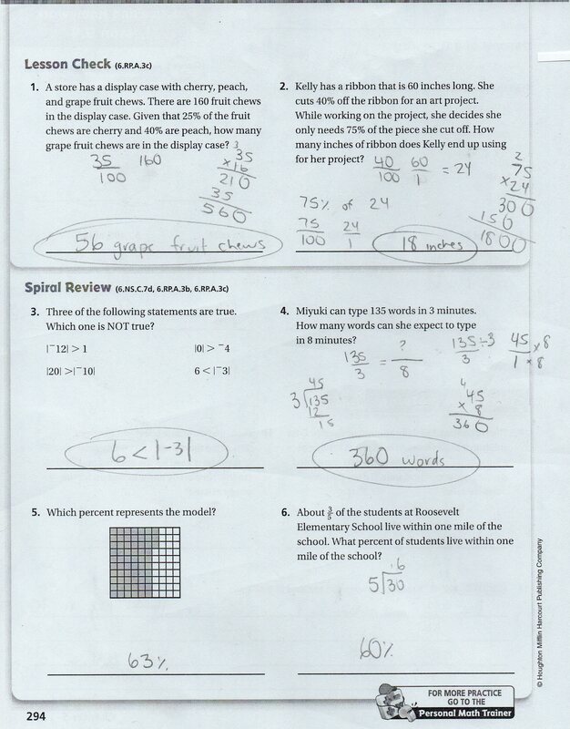 Answer Key For Go Math 6th Grade Practice Book