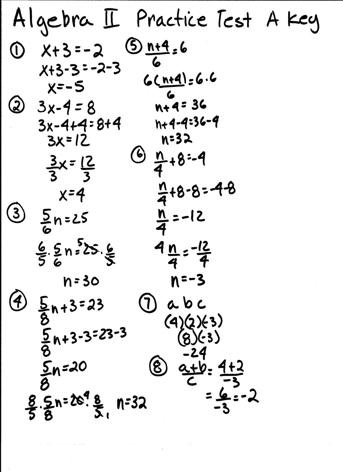 Apache Math: Algebra 2 Chapter 1 Practice Test AKEY