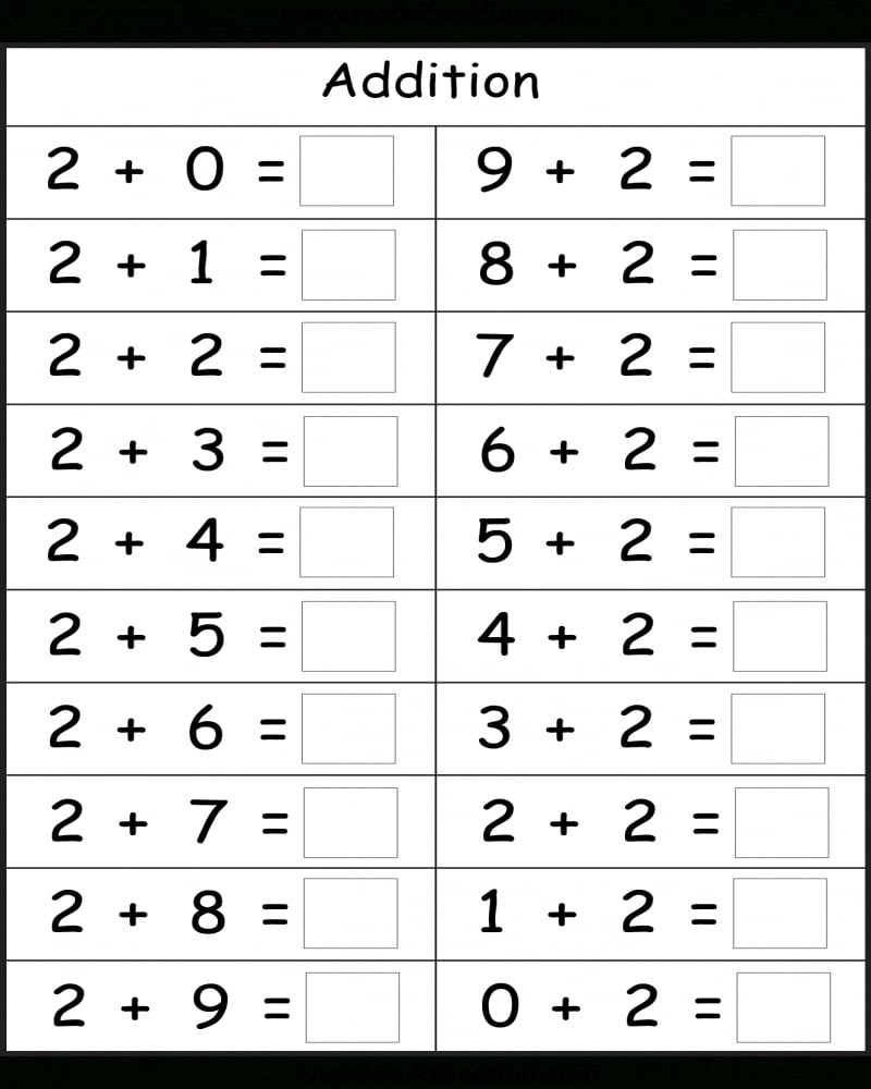 Basic Addition Facts  8 Worksheets / Free Printable  Math Worksheets ...