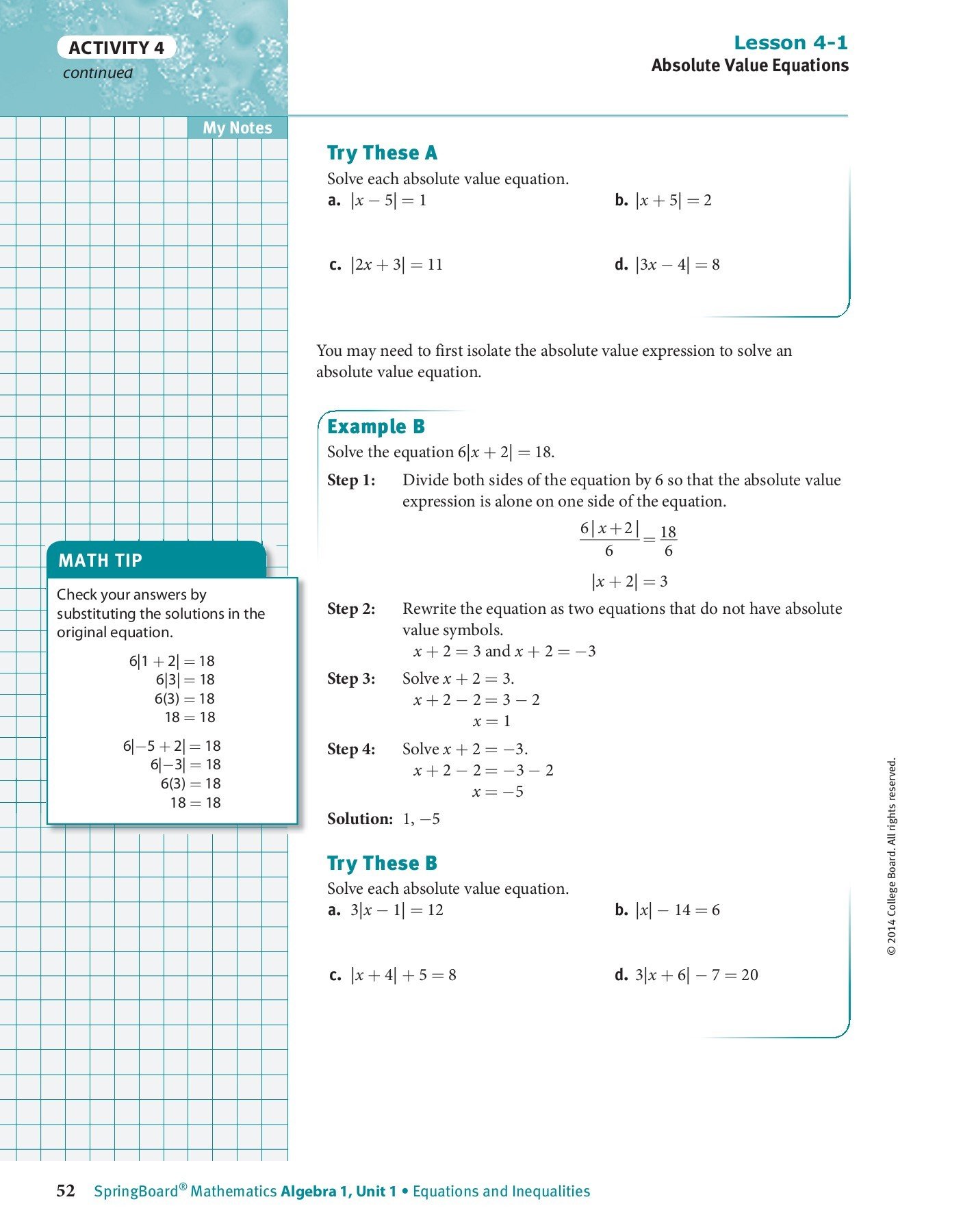 Bestseller: Springboard Algebra 1 Unit 3 Answer Key