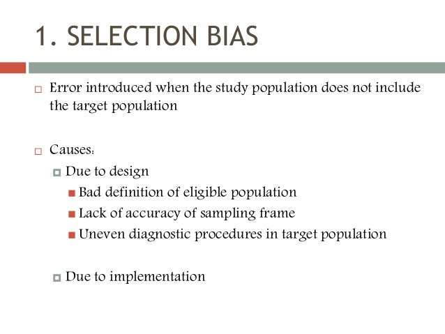 Bias in health research