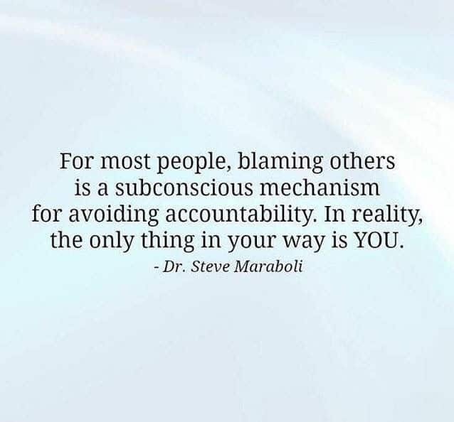 Blaming others.