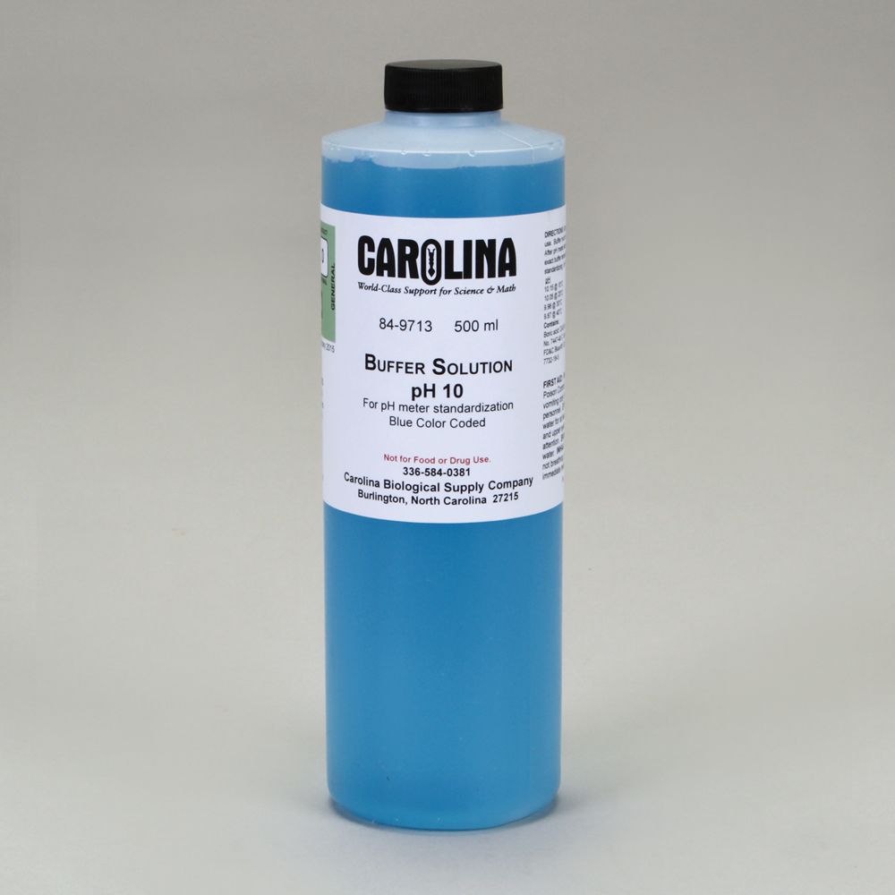 Buffer Solution, pH 10, Color Coded, Blue, Laboratory Grade, 500 mL ...