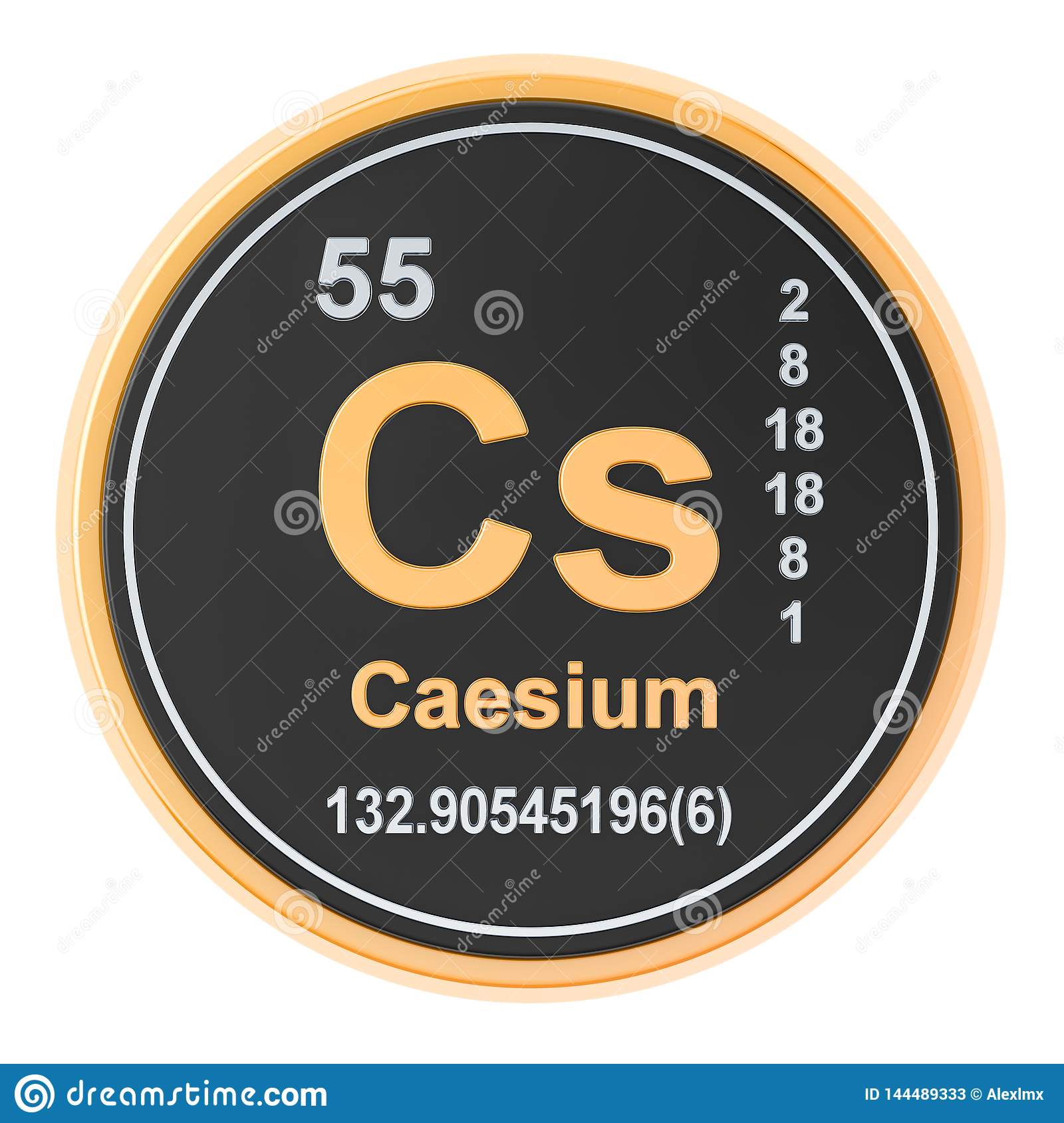Caesium Cs Chemical Element. 3D Rendering Stock ...