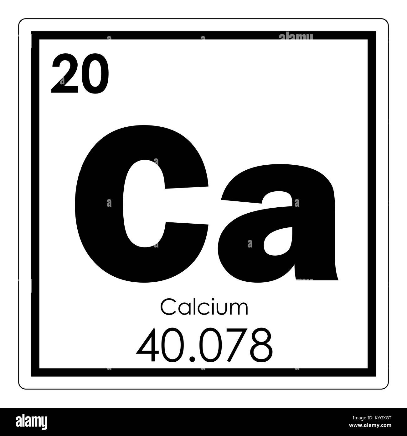 Calcium chemical element periodic table science symbol Stock Photo