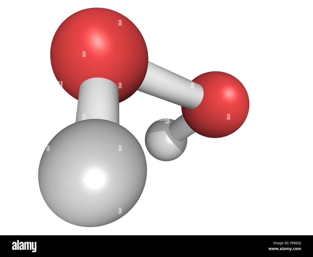 Chemical structure of a hydrogen peroxide (H2O2) molecule. HOOH is a ...