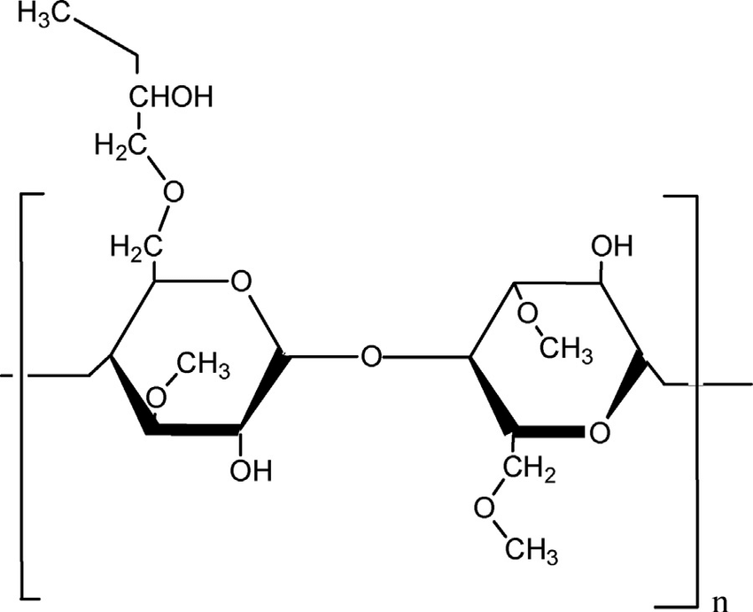 Chemical structure of methyl cellulose.