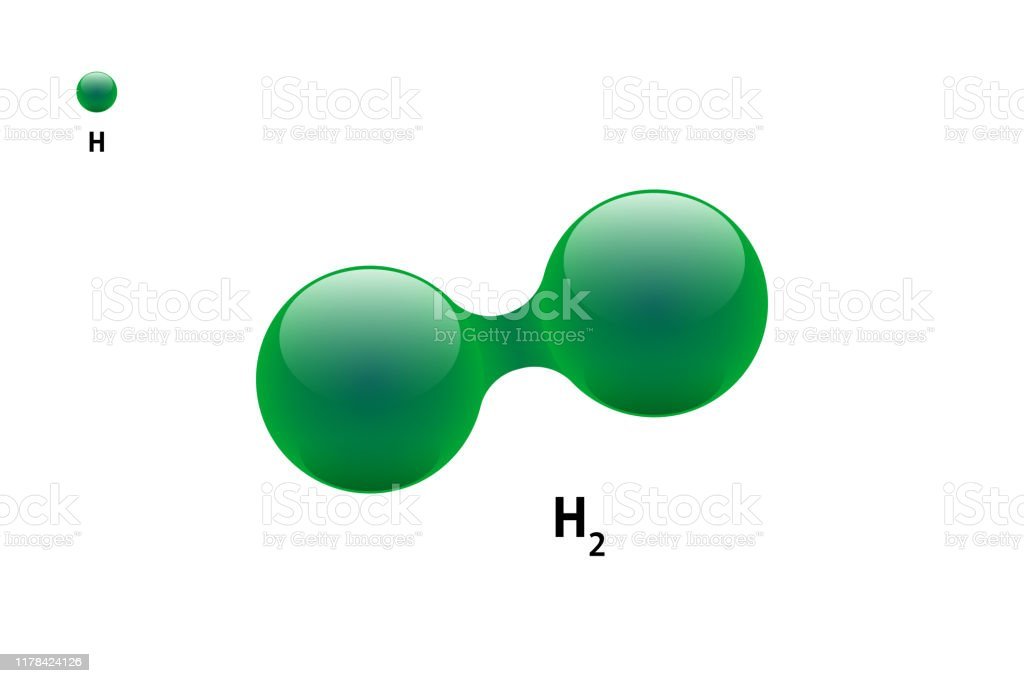 Chemistry Model Of Molecule Hydrogen H2 Scientific Element ...