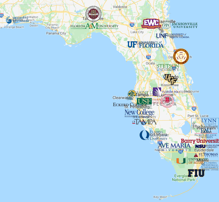Colleges in Florida Map