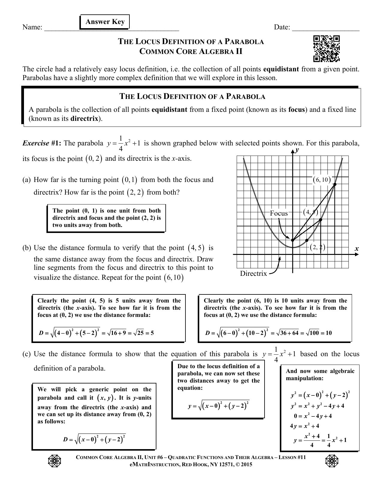 Common Core Algebra 1 Unit 6 Lesson 2 Answer Key - Tutordale.com