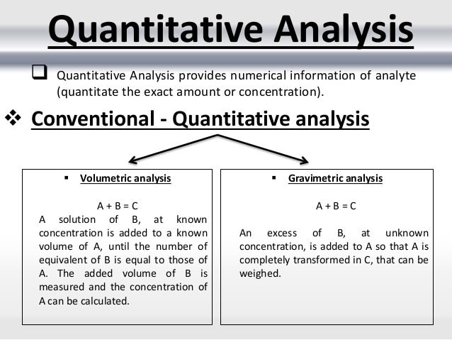 Conventional methods of quantitative analysis