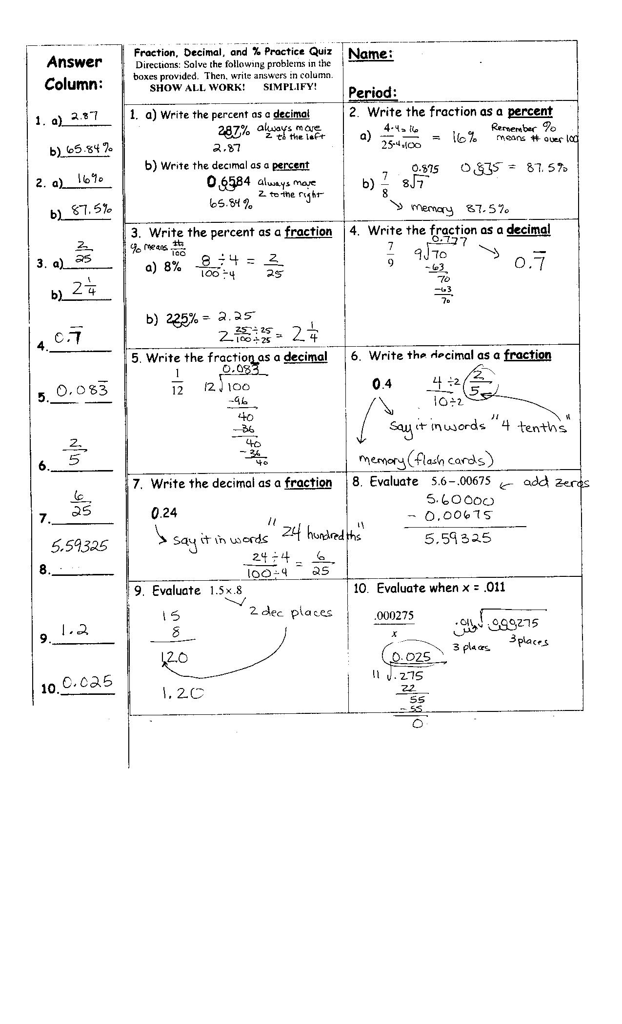 Daffynition Decoder Math Worksheet Answer Key  Waltery ...