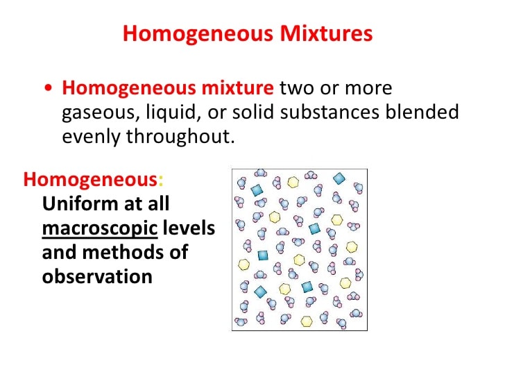 definition of homogeneous mixtures in chemistry ...