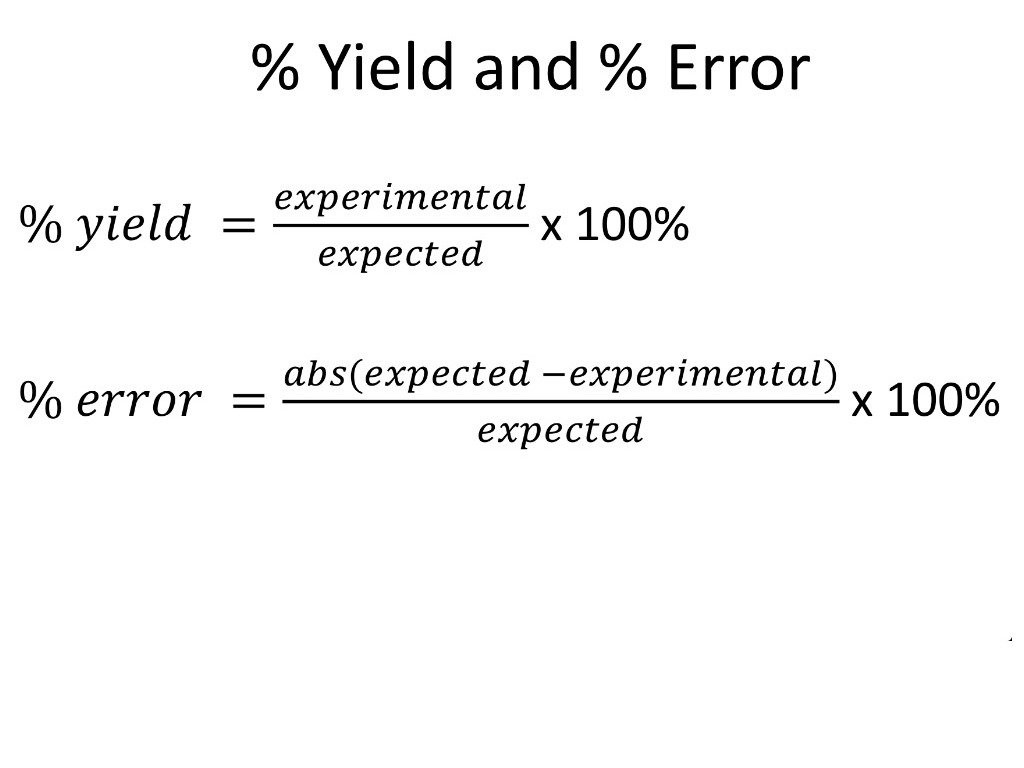 Equation For Percent Error In Chemistry