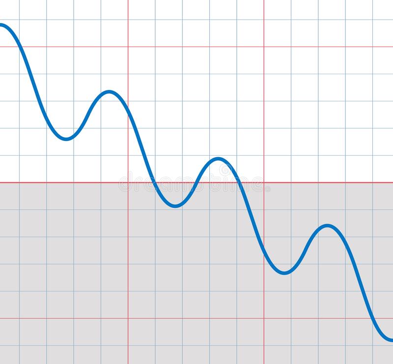 Falling Sine Wave Downward Sine Curve Graph Stock Vector