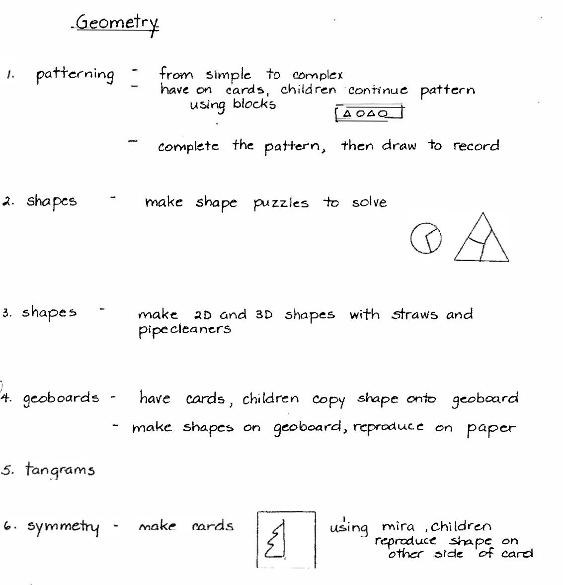 Geometry Learning Ideas