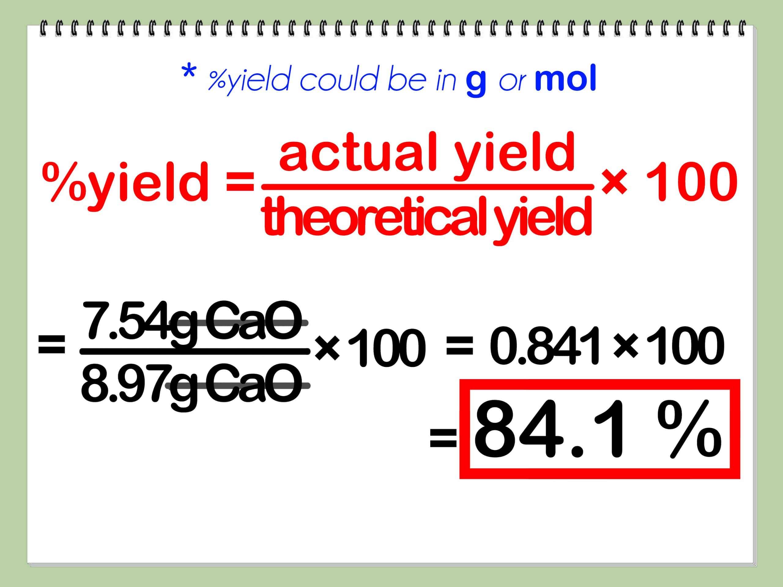 How to Calculate Percent Yield in Chemistry
