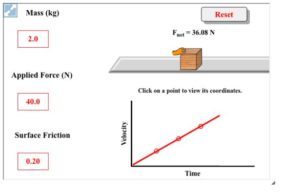 In this interactive physics simulation, learners apply a ...