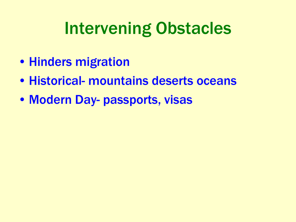 Intervening Obstacles