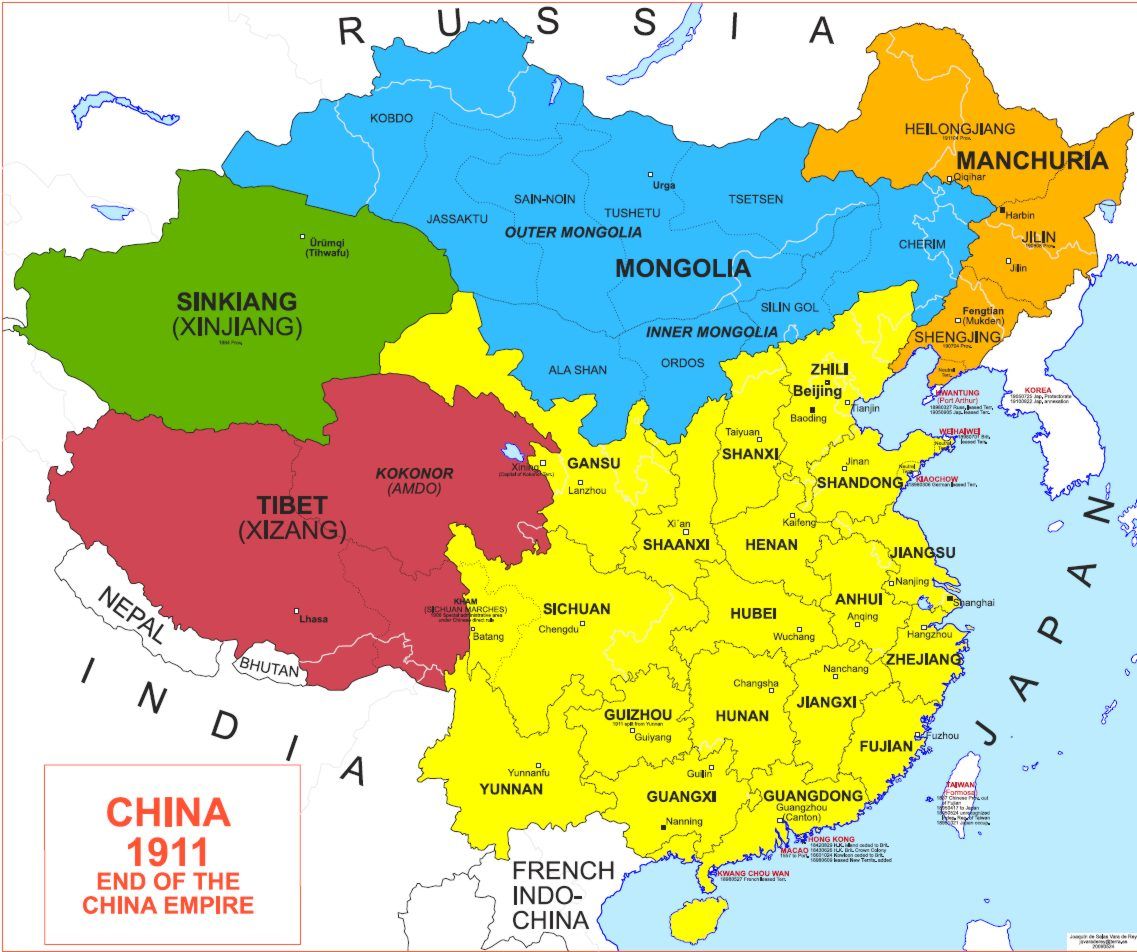 Map of China 1911