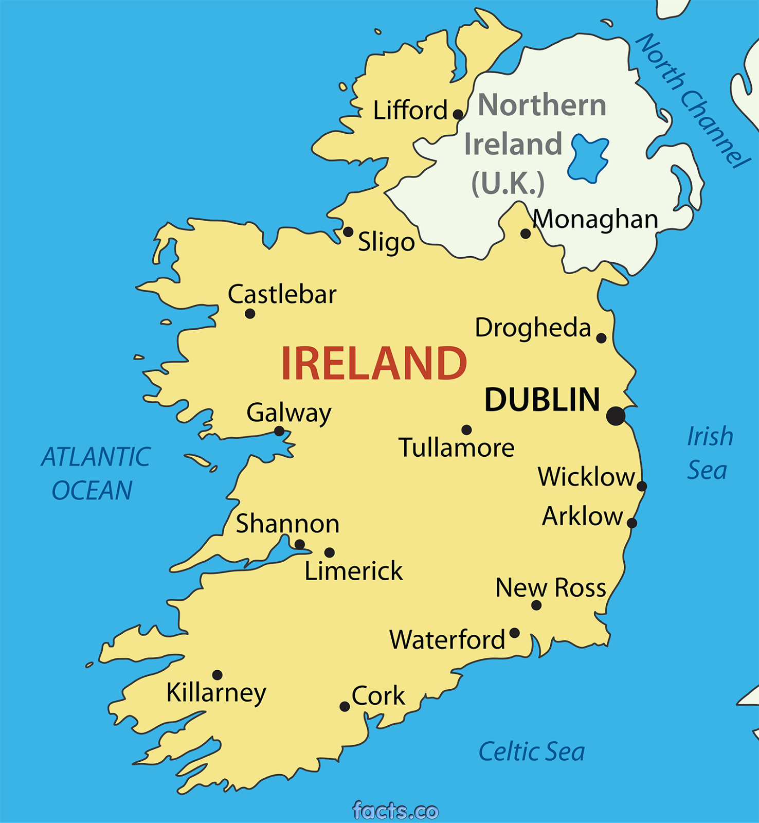 Map of Ireland Geography City