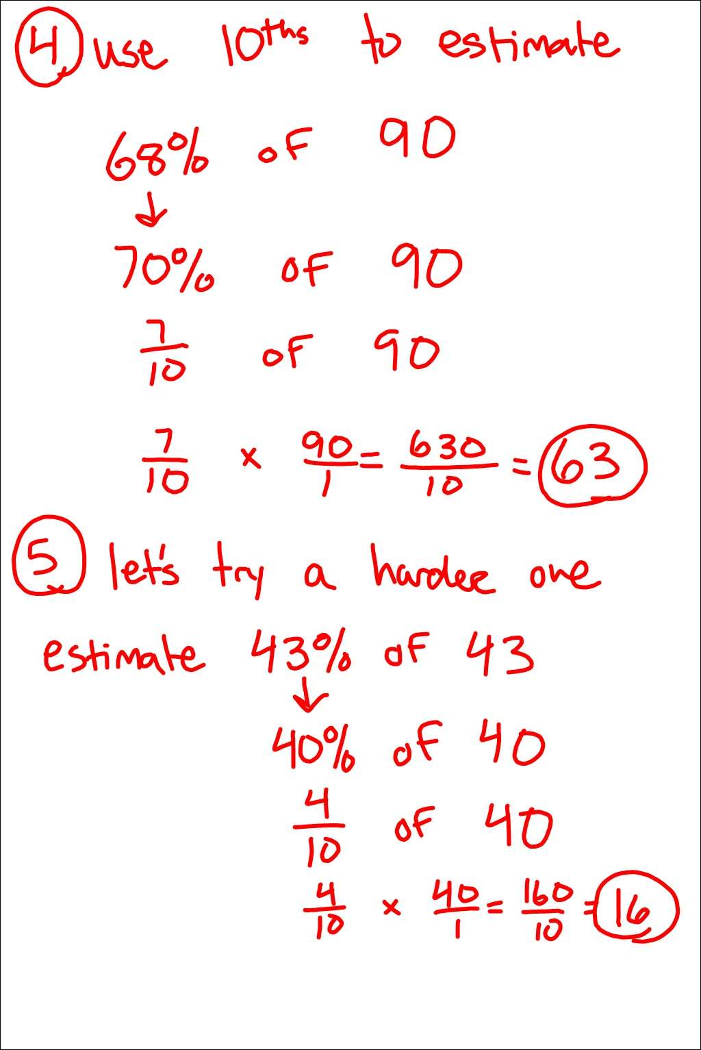 Mr Schoolar Math: estimating percents with 10ths