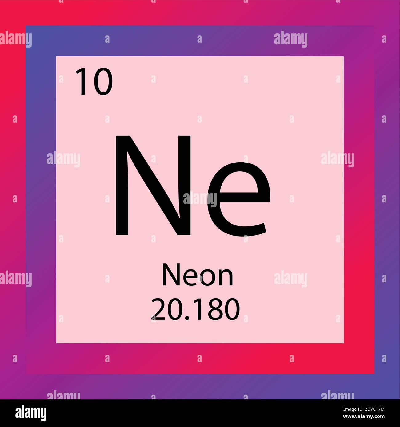 Ne Neon Chemical Element Periodic Table. Single element vector ...