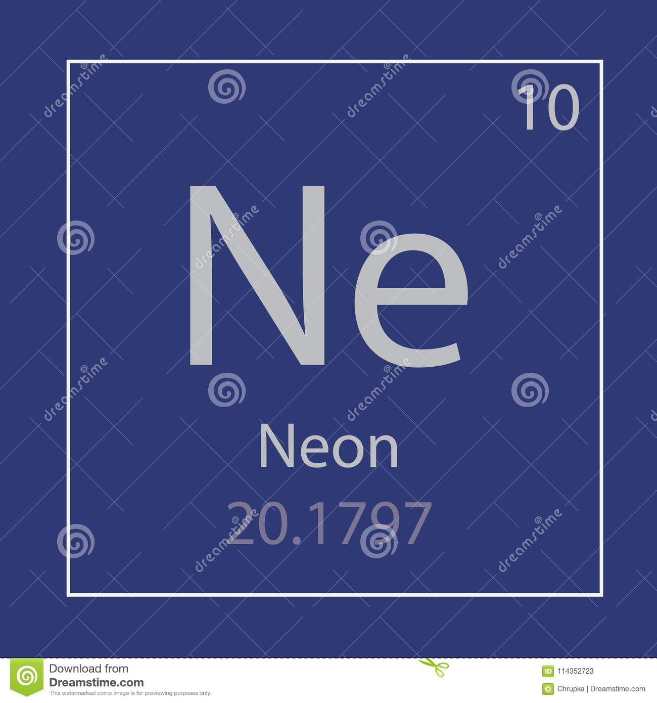 Neon Ne Chemical Element Icon Stock Vector