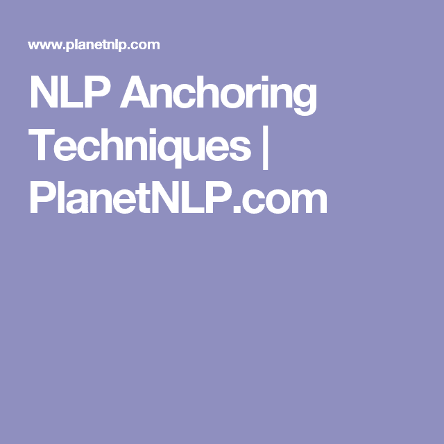 NLP Anchoring Techniques