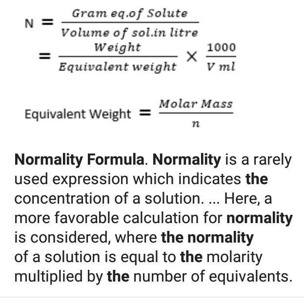 No Of Equivalents Formula