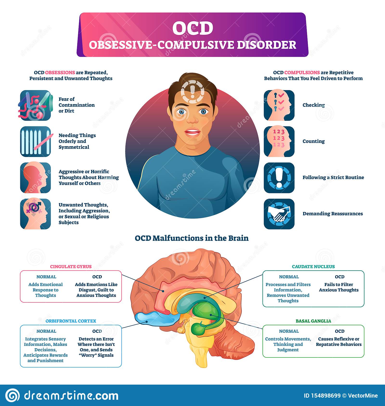 OCD Obsessive Compulsive Disorder Labeled Explanation Vector ...
