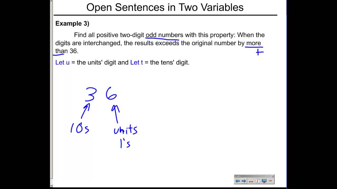 Open Sentences in Two Variables