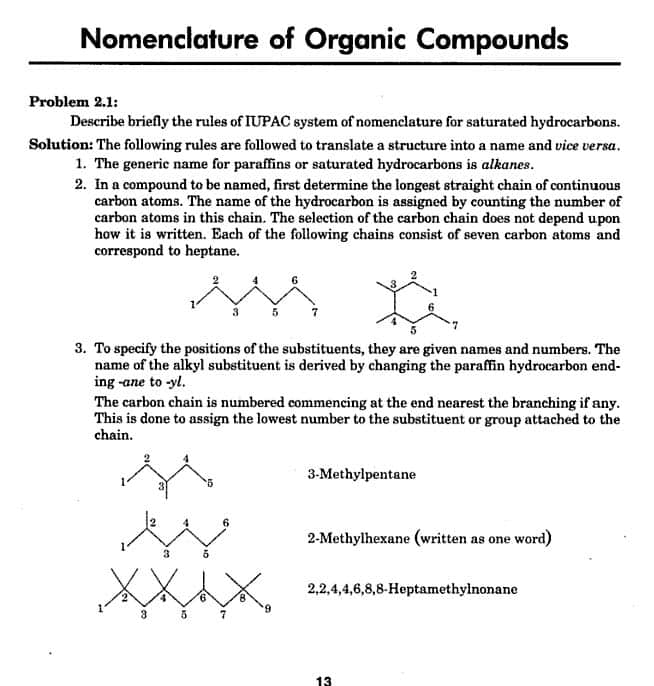 Organic: Nomenclature Of Organic Compounds
