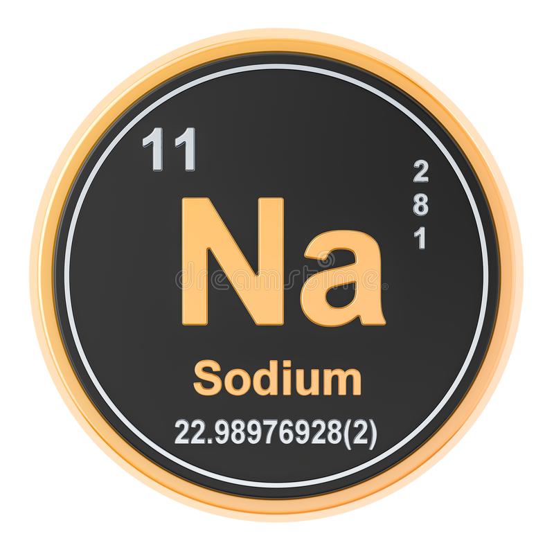 Periodic Table Element Sodium Icon. Stock Illustration