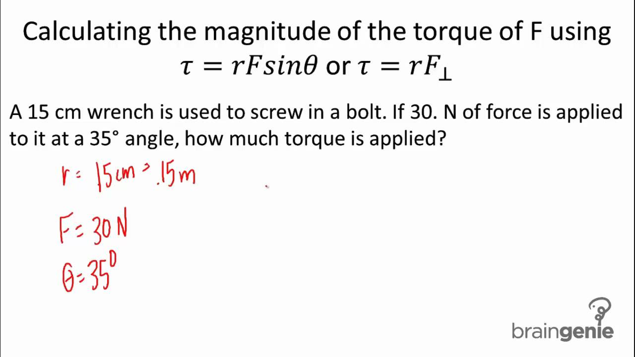 Physics: 3.1.3.1 Calculating the magnitude of torque of F ...
