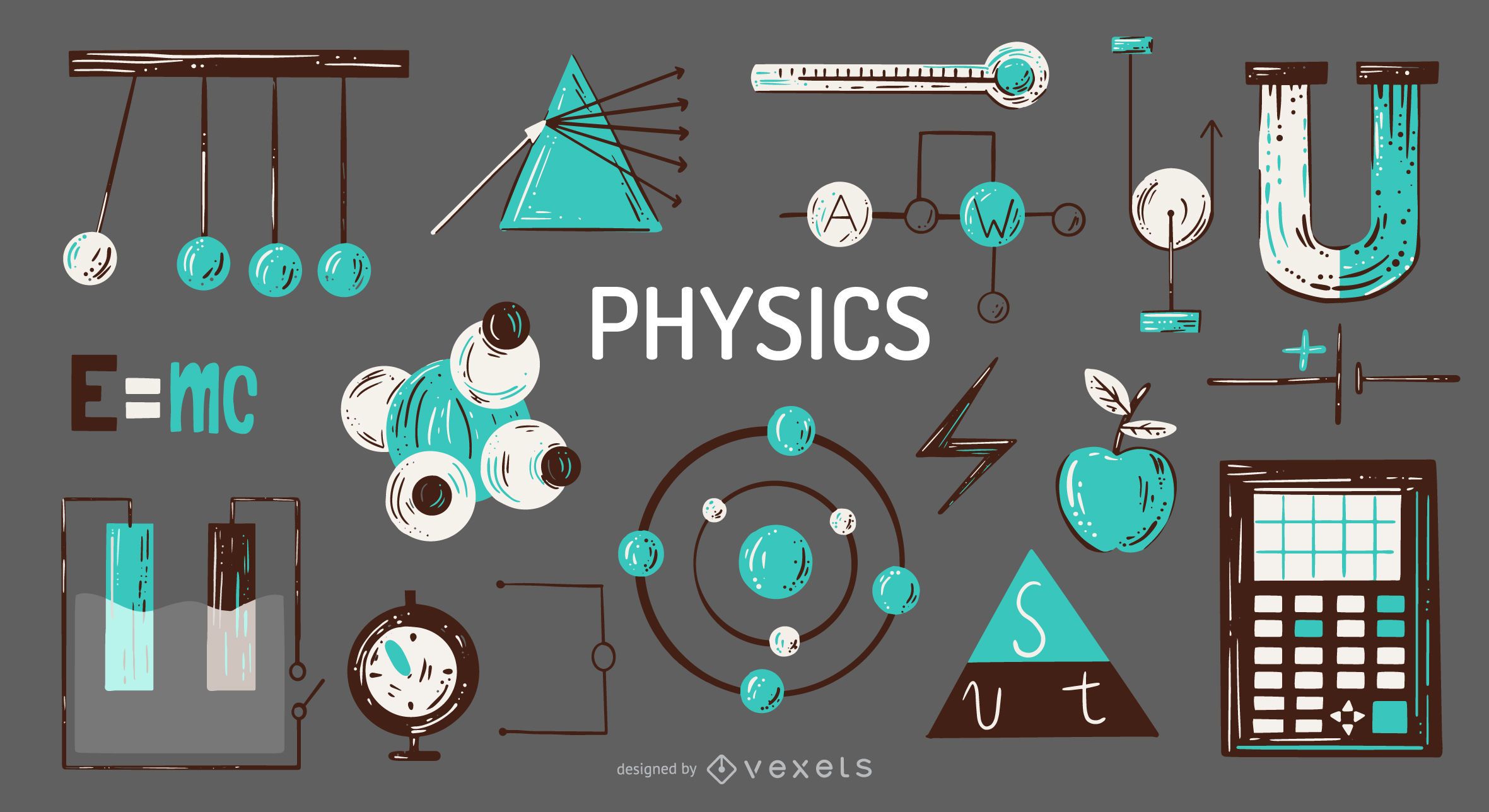 Physics Elements Illustration Set