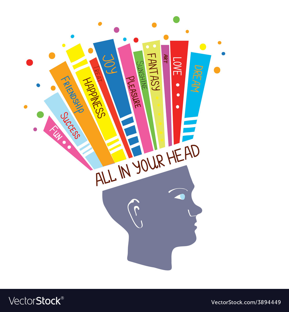 Psychology concept with optimistic feelings and Vector Image