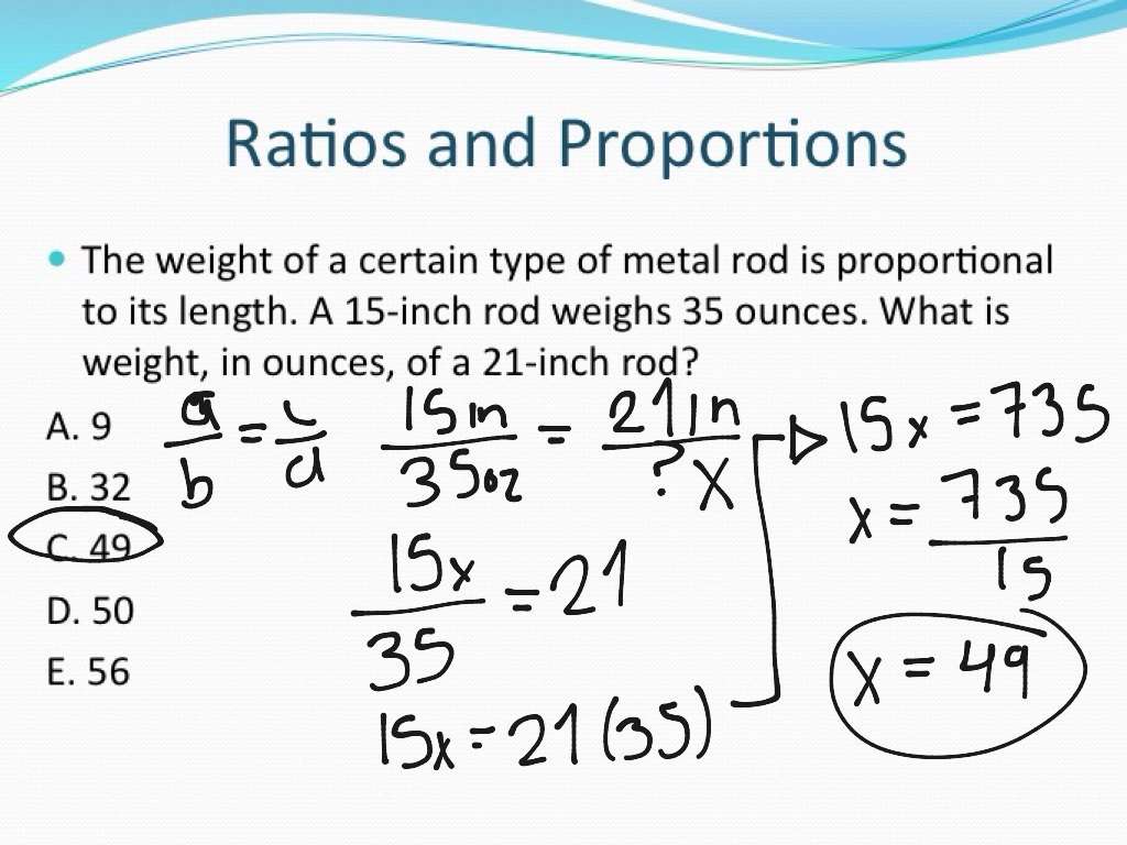 Ratios and proportions