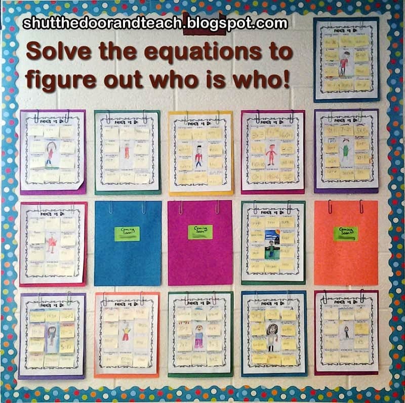 Shut the Door and Teach: Figure Me Out Beginning of the Year Math