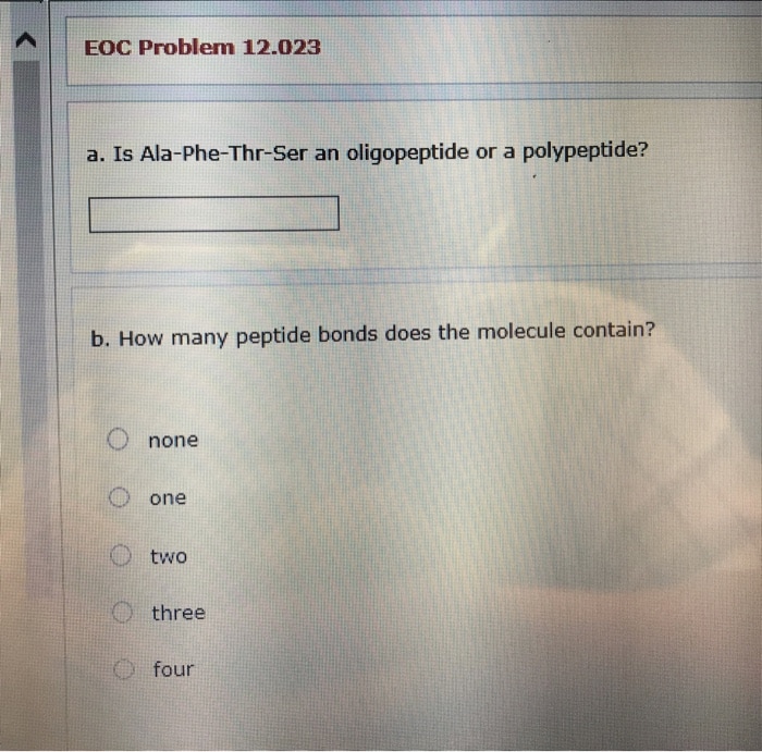 Solved: EOC Problem 12.023 A. Is Ala