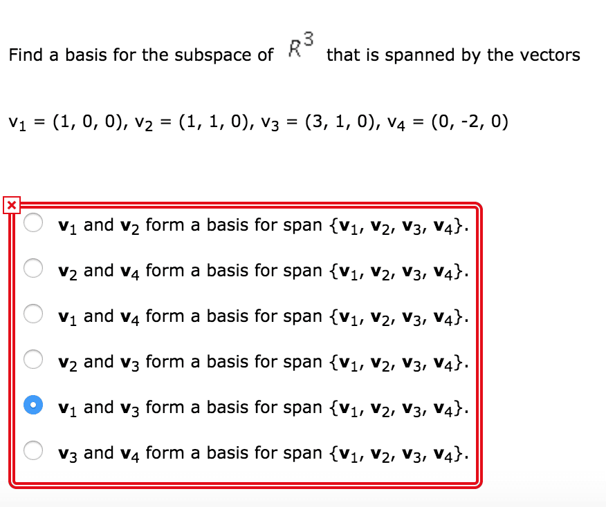 Solved: Find A Basis For The Subspace Of That Is Spanned B...