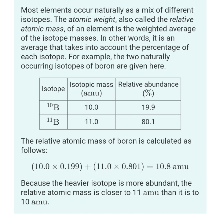 Solved: Most Elements Occur Naturally As A Mix Of Differen...